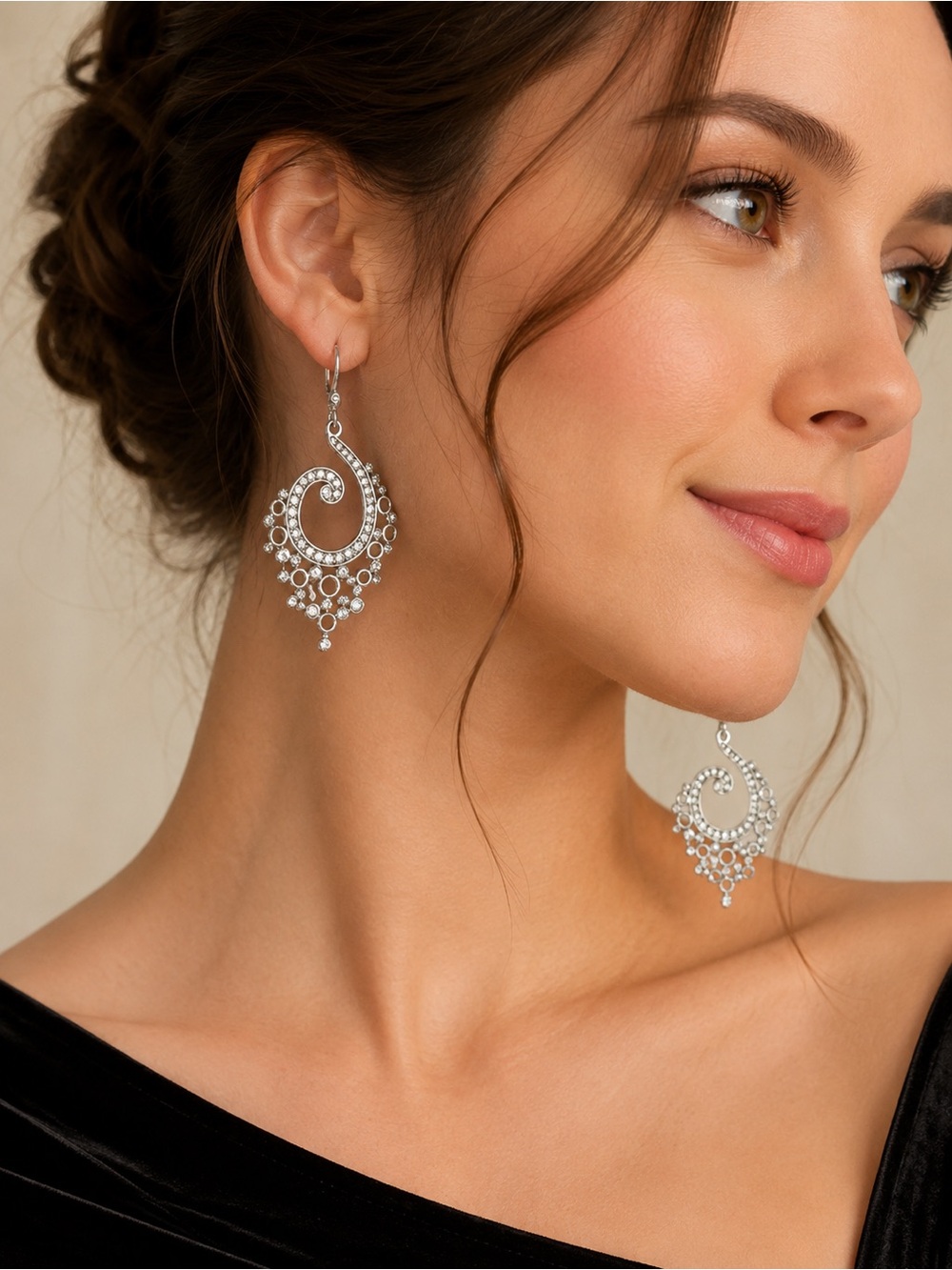 Brighton Silver Plated Swarovski Crystal Drop Earrings - Like New Gorgeous!